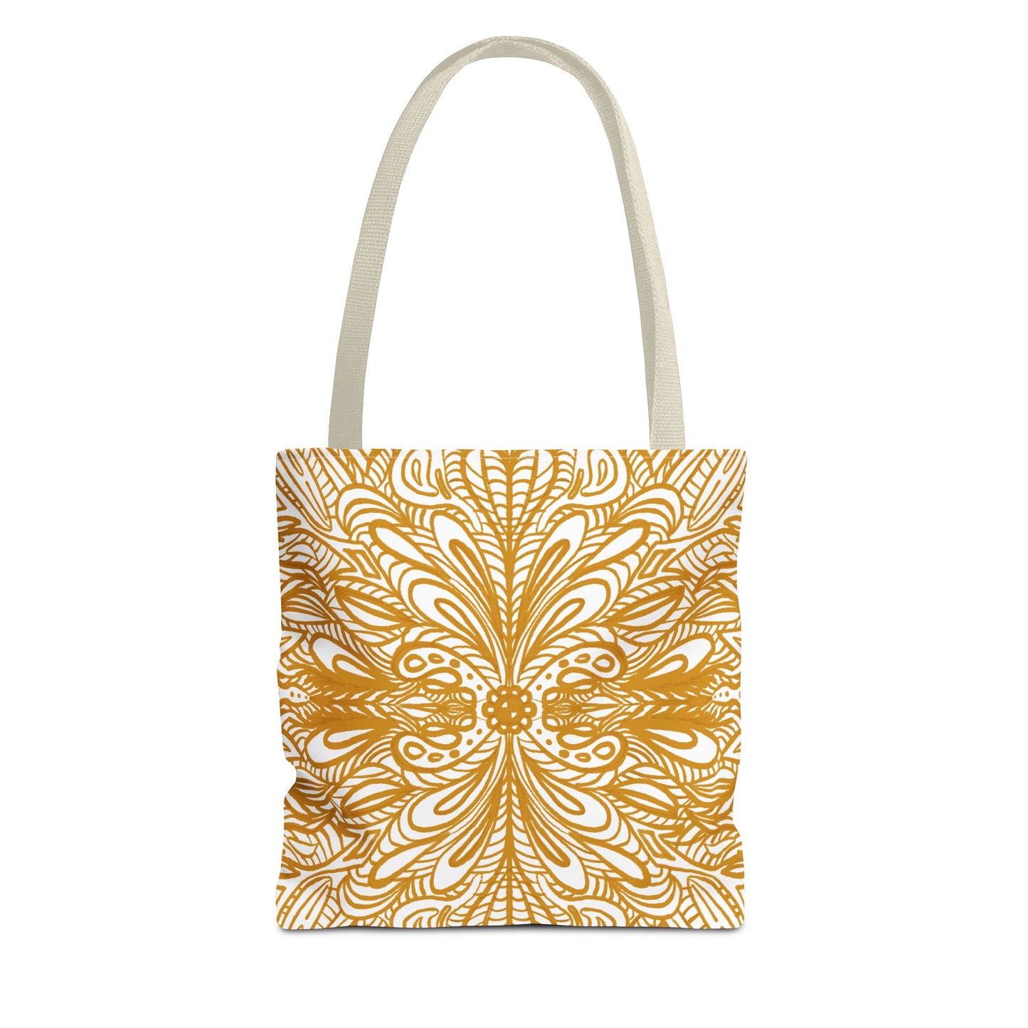 Tote Bag Aurea White - Organic material - Original Mandala Hand Designed