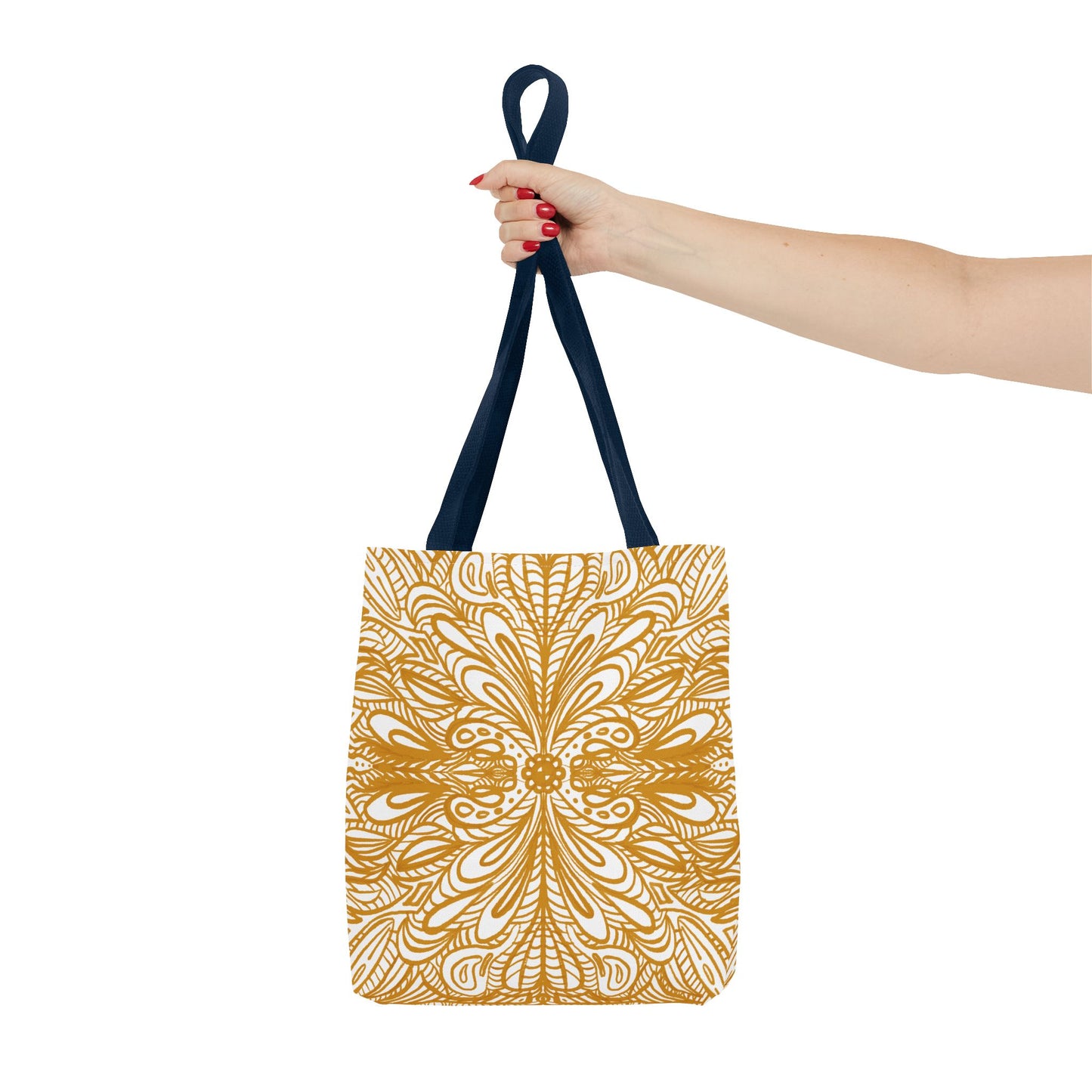 Tote Bag Aurea White - Organic material - Original Mandala Hand Designed
