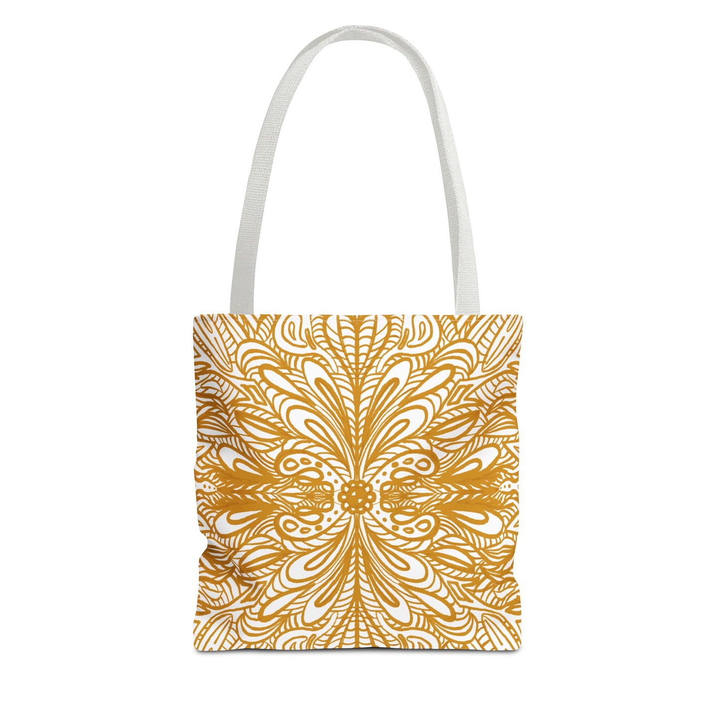 Tote Bag Aurea White - Organic material - Original Mandala Hand Designed