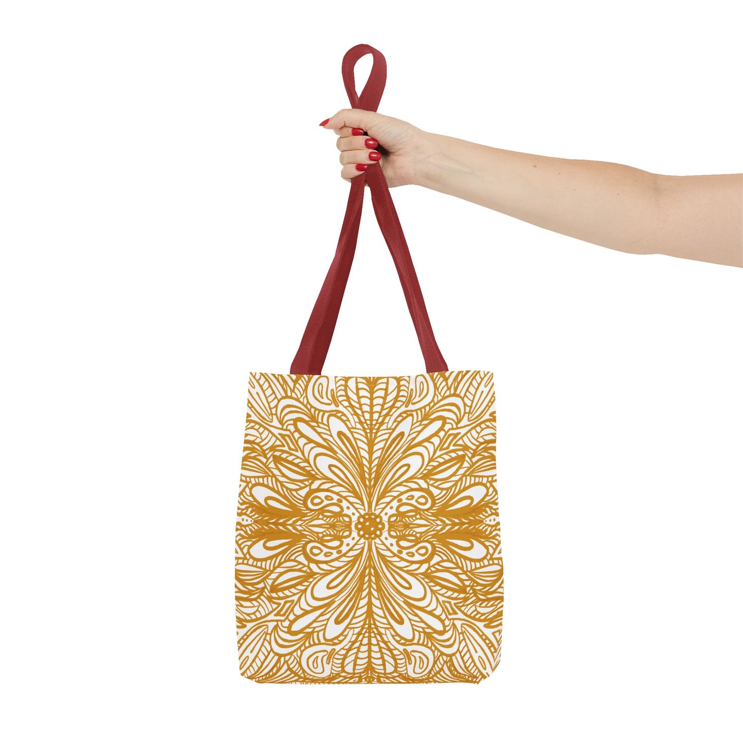 Tote Bag Aurea White - Organic material - Original Mandala Hand Designed