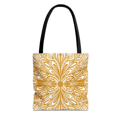 Tote Bag Aurea White - Organic material -  Original Mandala Hand Designed
