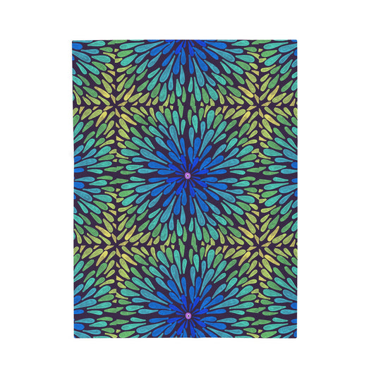 Throw Blanket – Velveteen Plush – Colorful artist's original Pattern