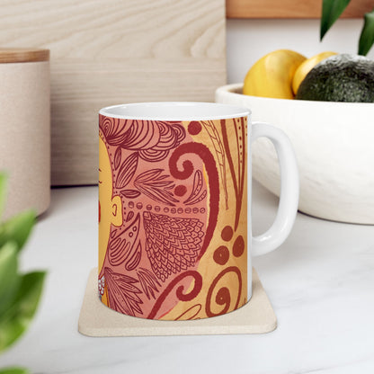 Vibrant Artistic Ceramic Mug, Hand-Drawn Design for Coffee Lovers, Perfect Gift for Art Enthusiasts, Birthday Present, Cozy Mornings, [...]