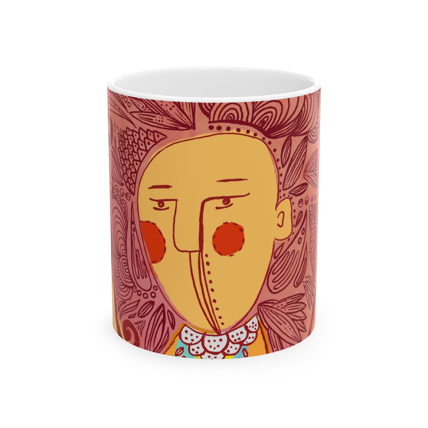 Vibrant Artistic Ceramic Mug, Hand-Drawn Design for Coffee Lovers, Perfect Gift for Art Enthusiasts, Birthday Present, Cozy Mornings, [...]