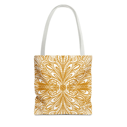 Tote Bag Aurea White - Organic material -  Original Mandala Hand Designed