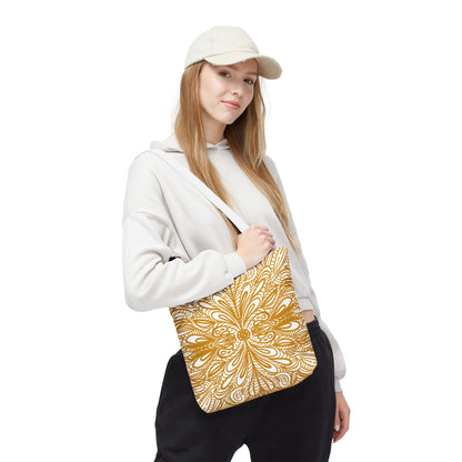 Tote Bag Aurea White - Organic material -  Original Mandala Hand Designed