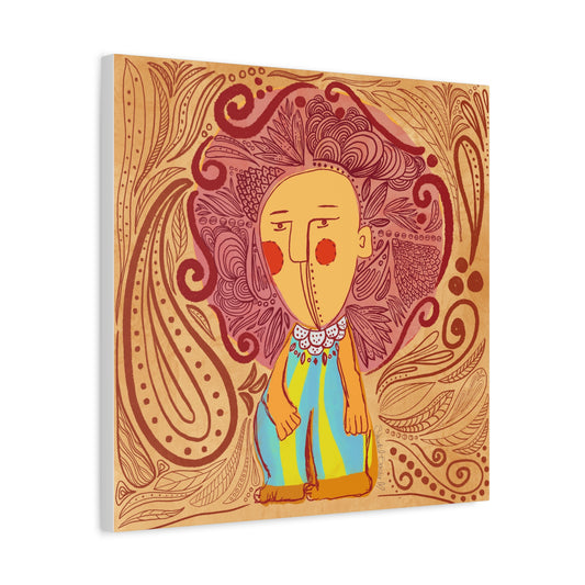 Whimsical Stretched Canvas Art, Playful Home Decor, Unique Gift Idea, Colorful Wall Art, Artistic Wall Hanging, Room Decor
