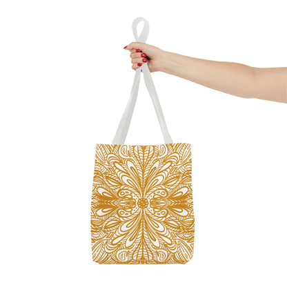 Tote Bag Aurea White - Organic material -  Original Mandala Hand Designed