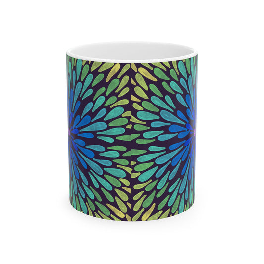 Vibrant Floral Ceramic Mug, Colorful Drinkware, Unique Gift for Her, Boho Home Decor, Coffee Tea Lover, Artful Kitchen Accessory